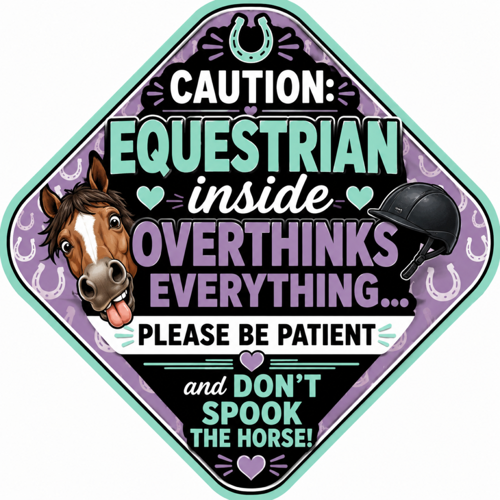 car sign horse purple
